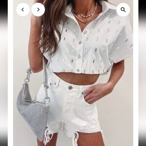 Queen Of Sparkles Rhinestone Bubble Top